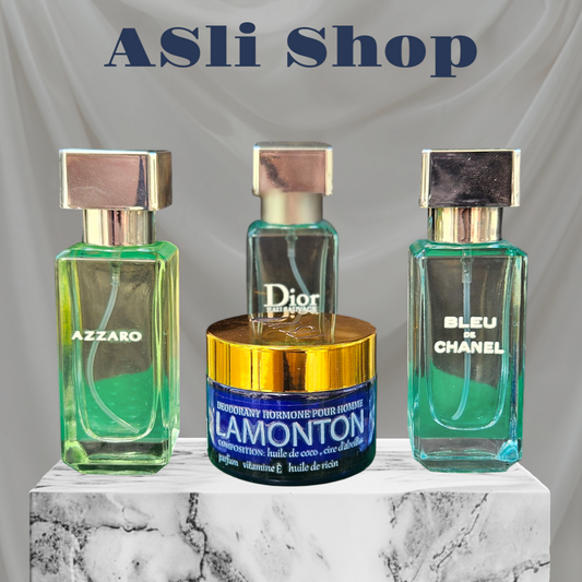 pack affaire homme femme 3 flacon 30 ml + creme parfumee lamonton