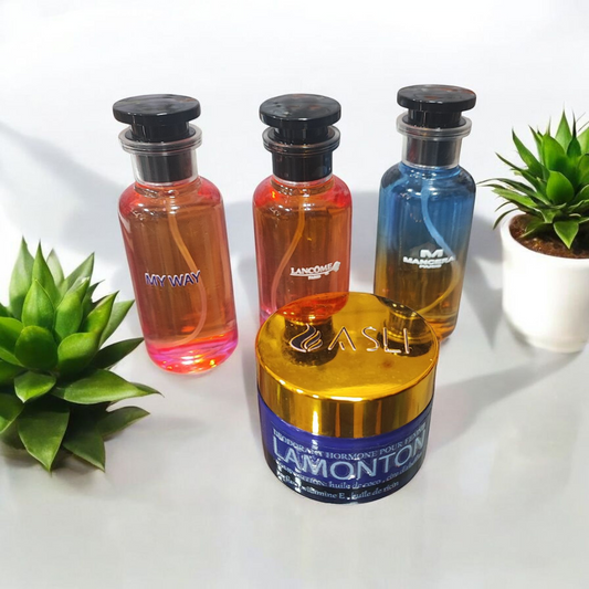 pack affaire homme femme 3 flacon 30 ml + creme parfumee lamonton